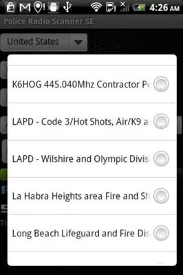 Police Radio Scanner SE android App screenshot 1